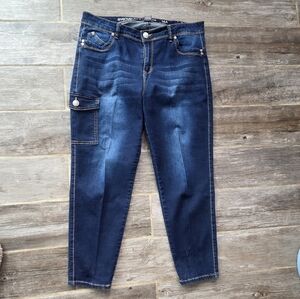 Avenue denim Dark Blue Ankle Cargo Jeans